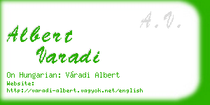 albert varadi business card